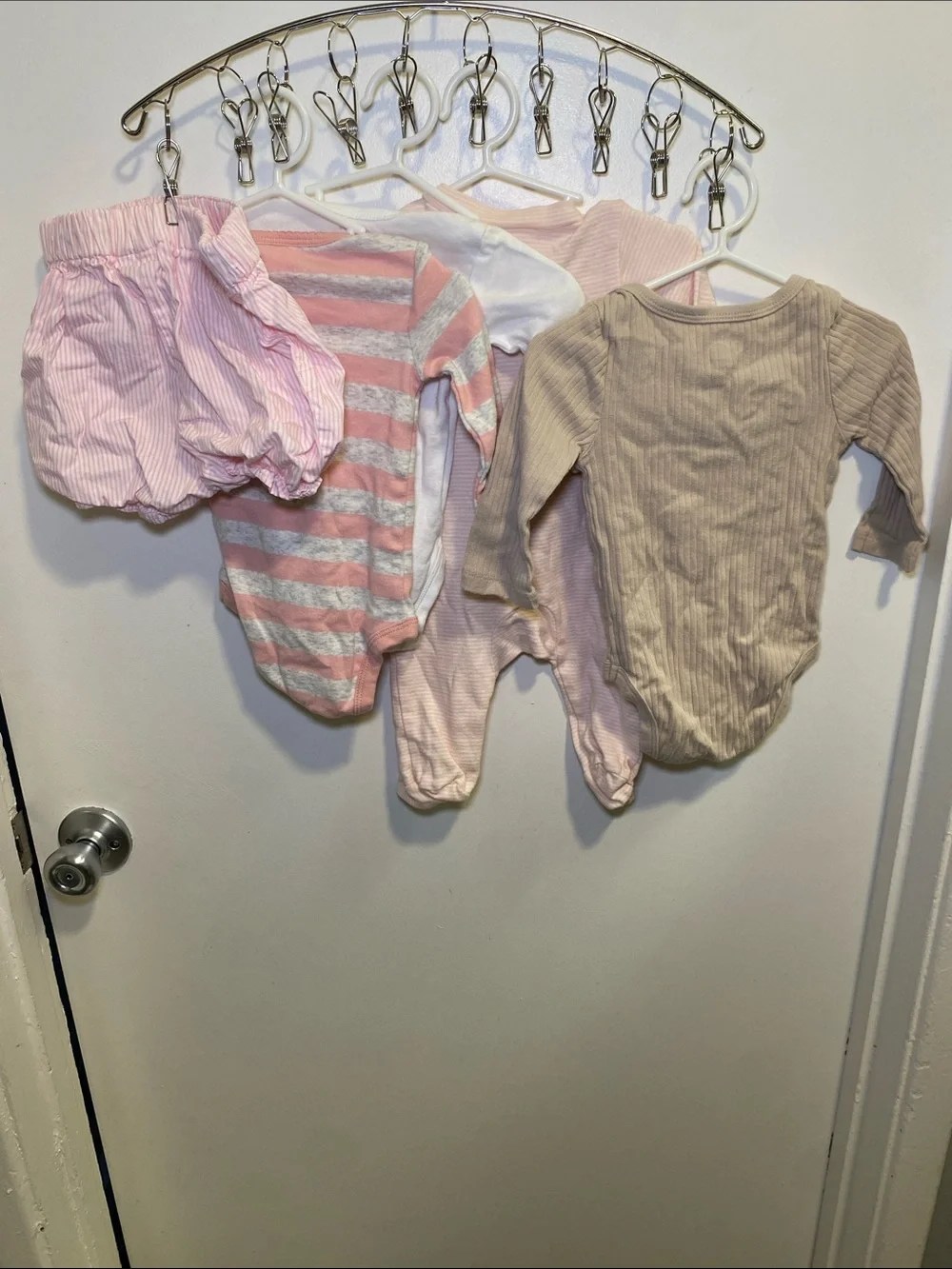 Carter's Pink & Neutral Striped Long-Sleeve Baby Bodysuit Set, with other brands